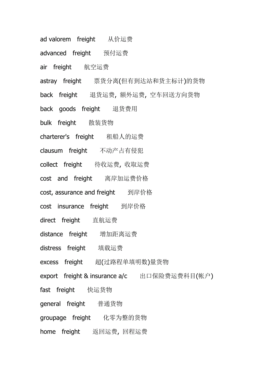 物流英语基础词汇_第2页