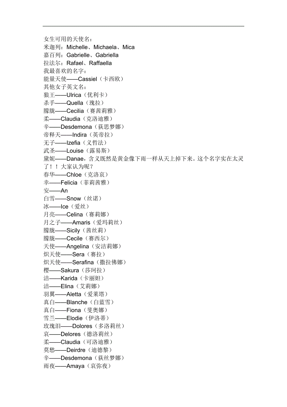 女生可用的英文天使名.doc_第1页