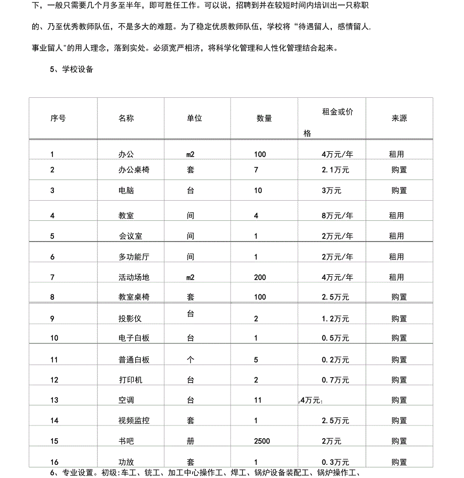 职业技能培训学校筹建方案_第3页