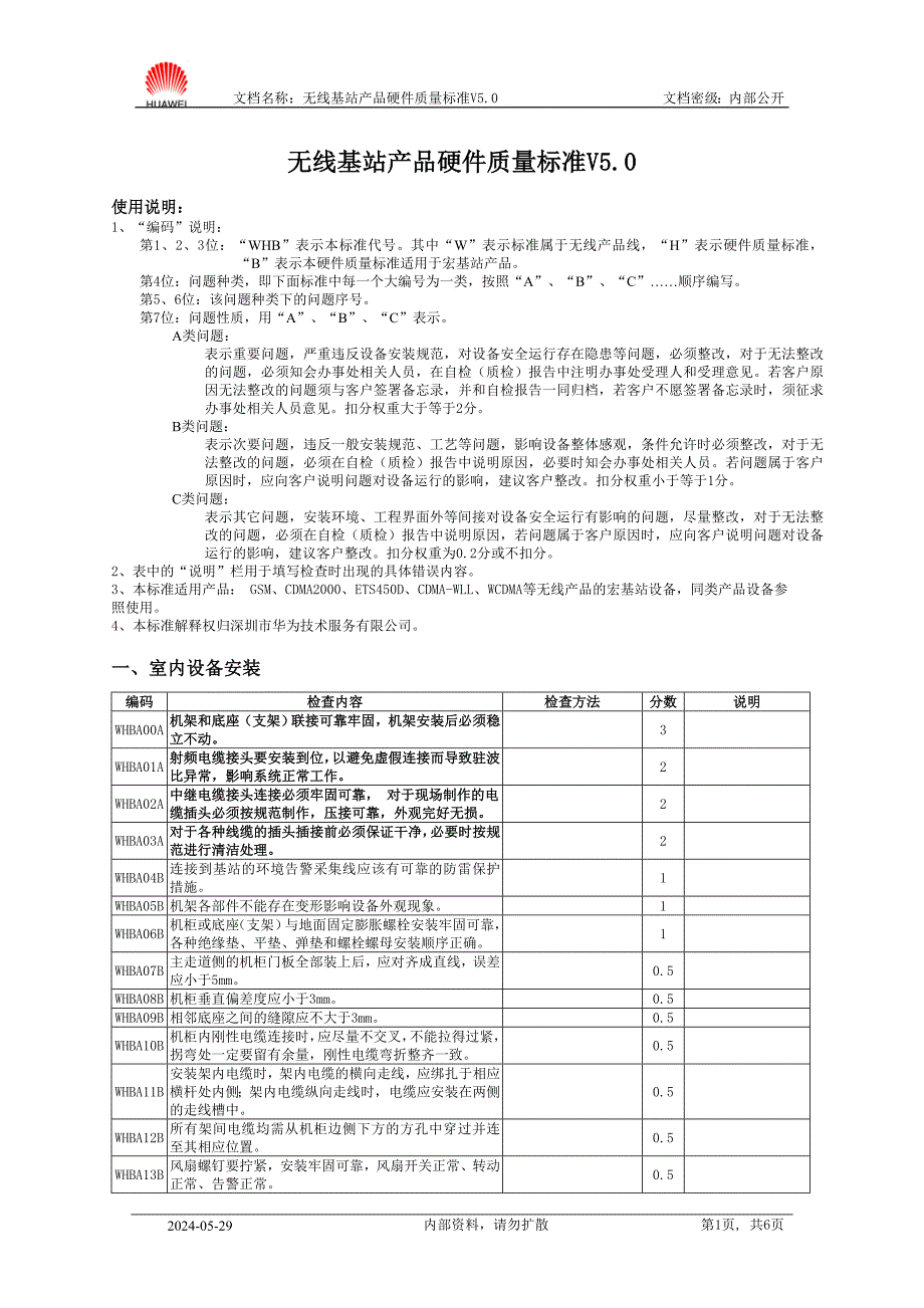 05--4--无线基站产品硬件质量标准V50_第1页