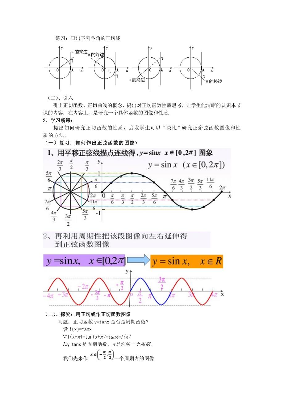 正切函数的图像与性质说课稿_第2页