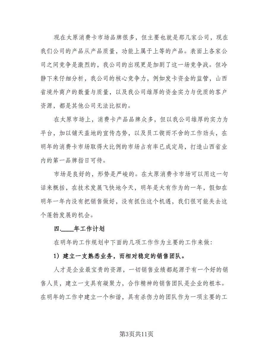 2023年销售经理年度工作计划标准范文（四篇）.doc_第3页