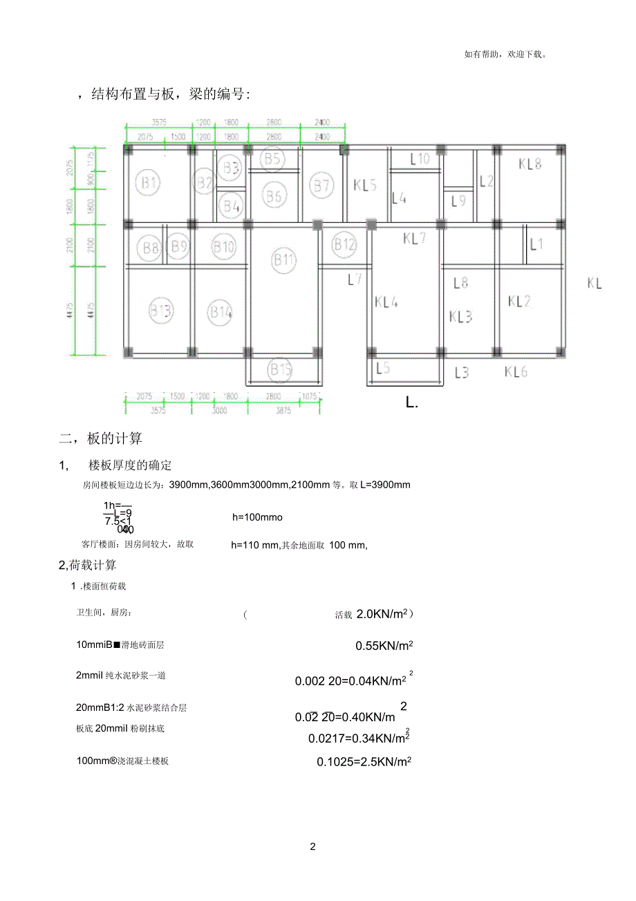 梁板结构设计计算书_第2页