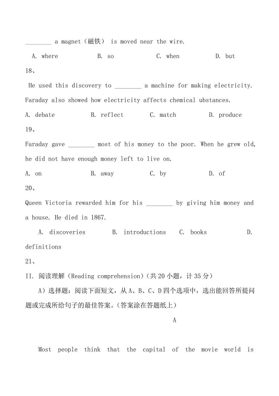 全国中学生英语能力竞赛试题(高二).doc_第5页