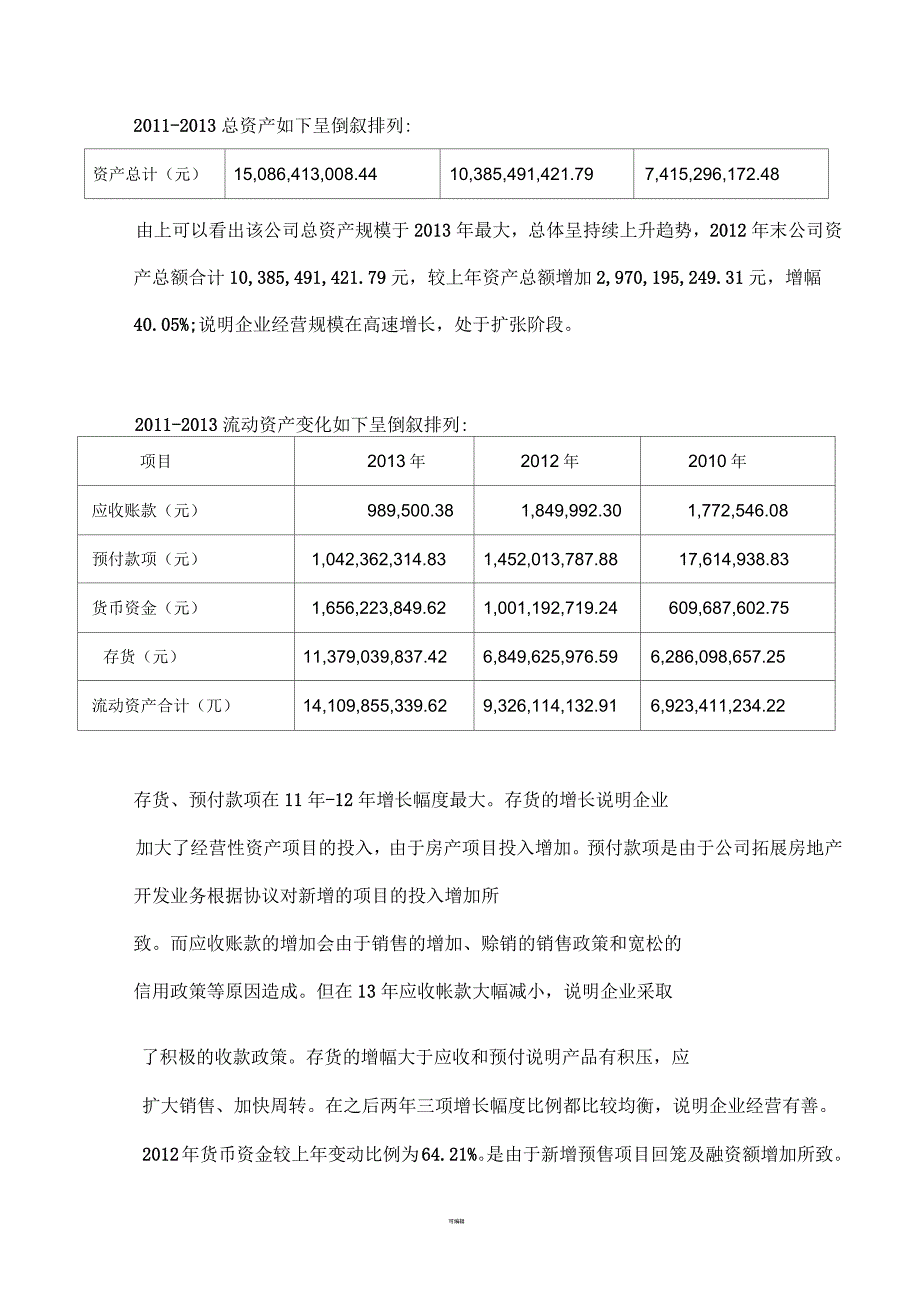 大名城财务报表分析报告_第3页