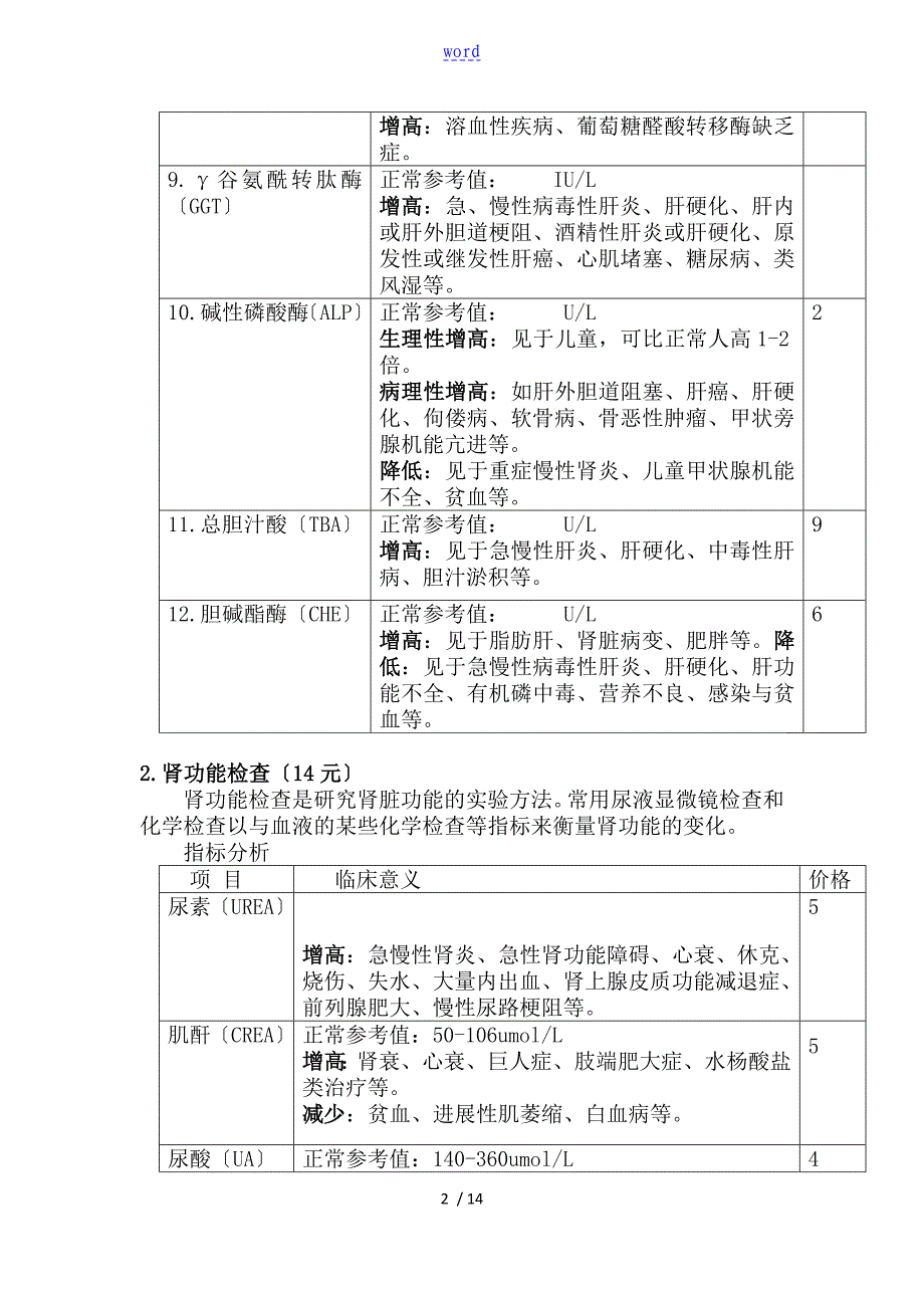 医院体检报告材料单解读汇报分析报告含价格_第2页