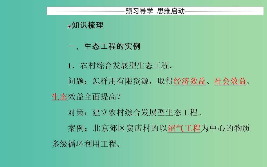 高中生物 专题5 生态工程 5.2 生态工程的实例和发展前景课件 新人教版选修3.ppt_第3页