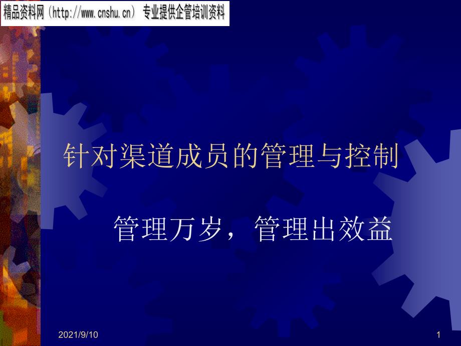 医疗行业针对渠道成员的管理与控制_第1页