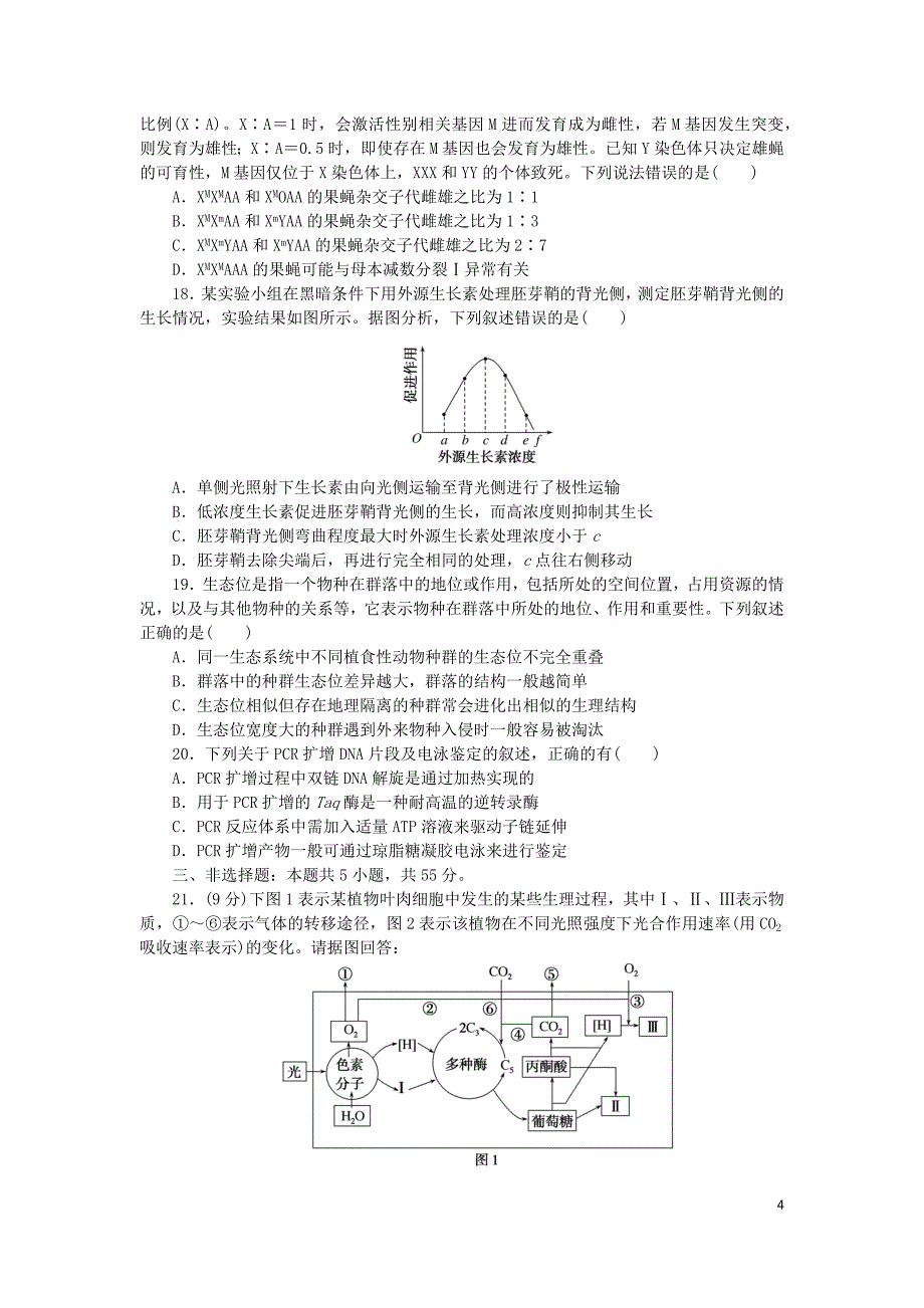 2024版新教材高考生物复习特训卷仿真模拟冲刺标准练一（有解析）_第4页