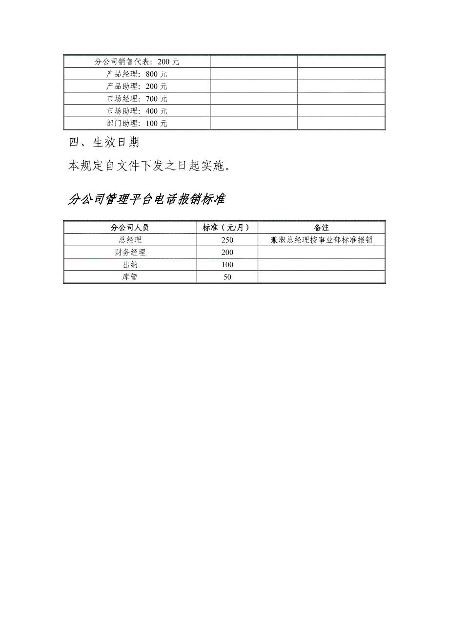 公司电话话费报销暂行规定_第4页