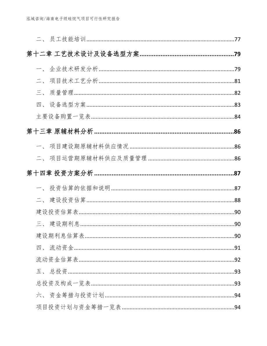 海南电子级硅烷气项目可行性研究报告参考范文_第5页