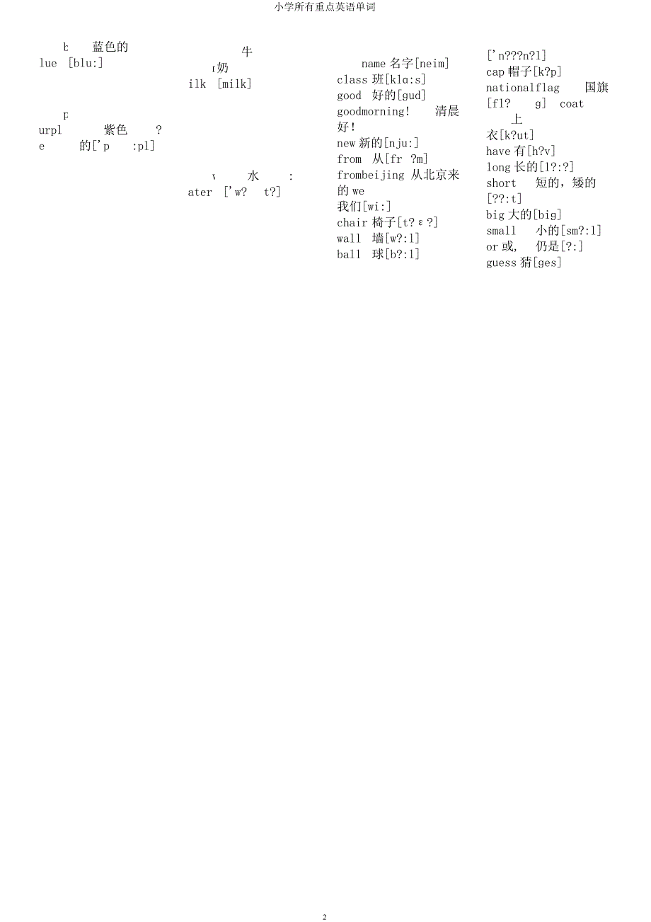 小学所有重点英语单词.docx_第2页