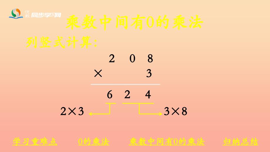 2022三年级数学上册 第2单元 两、三位数乘一位数（乘数中间有0的乘法）课件 冀教版_第4页