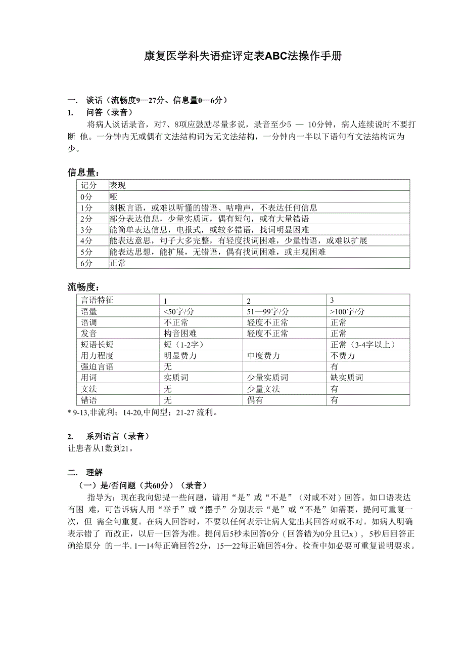 汉语失语证评定量表ABC法操作手册_第1页