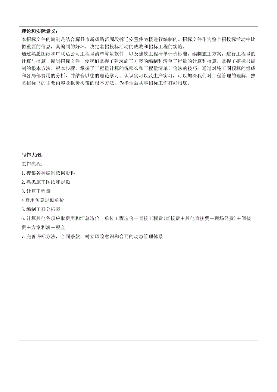 工程量清单模式下招标文件开题报告_第3页