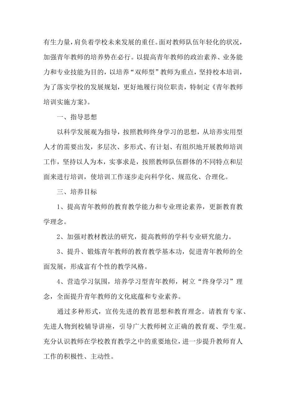 青年教师培训方案合集篇_第5页