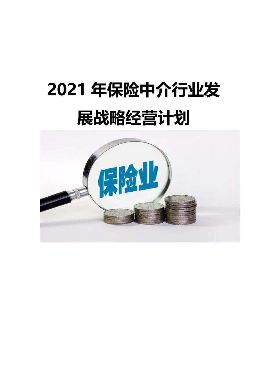 2021保险中介行业发展战略和经营计划_第1页