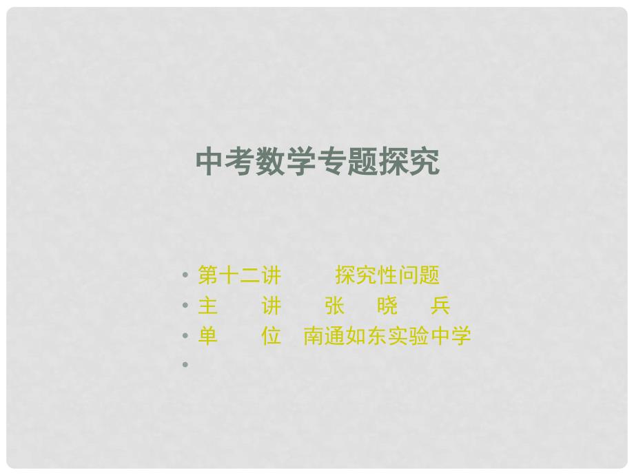 江苏省统考中考数学总复习课件探究性问题_第1页