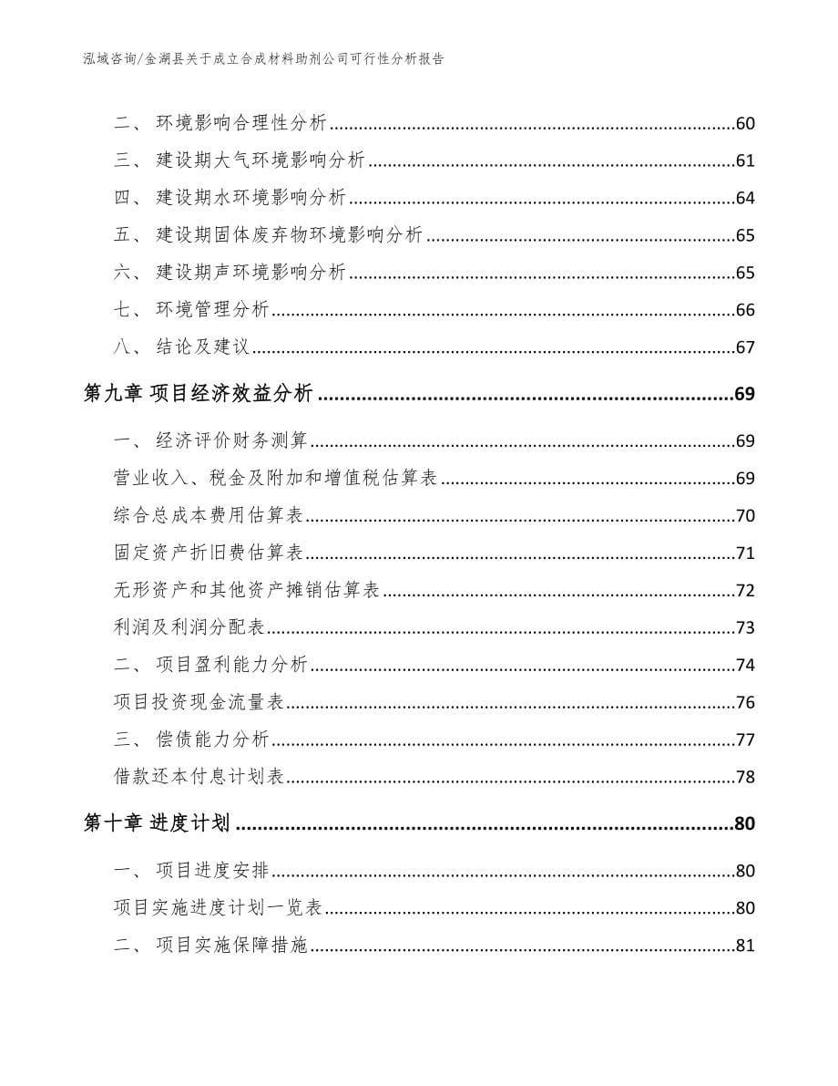 金湖县关于成立合成材料助剂公司可行性分析报告参考模板_第5页