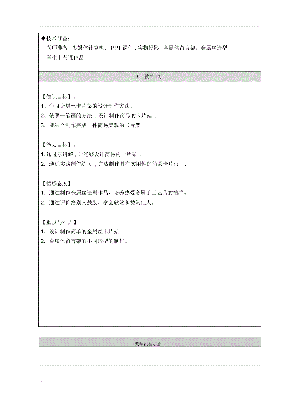 小学劳动技术《金属丝造型》教学设计_第2页