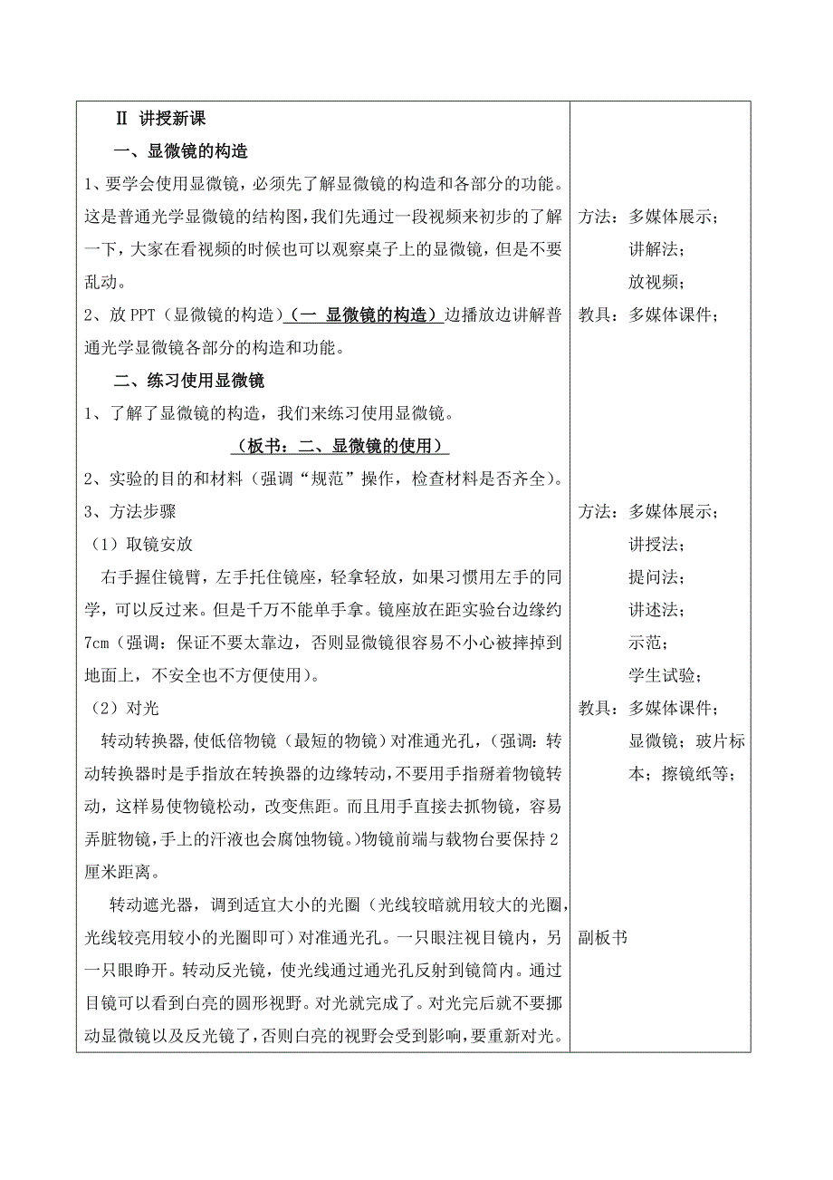 显微镜的使用教学设计_第2页