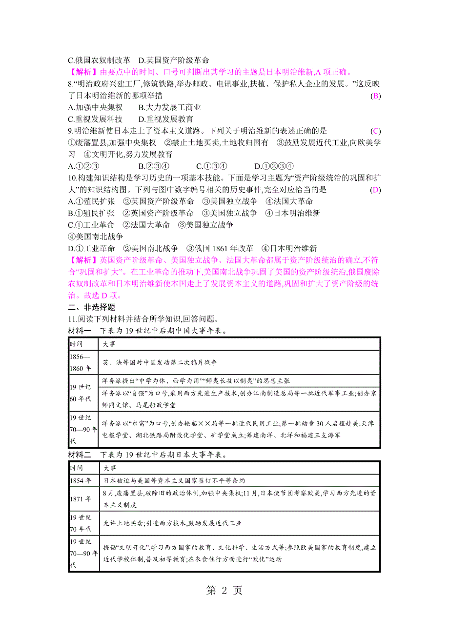 2023年专题三 资产阶级统治的巩固与扩大.docx_第2页