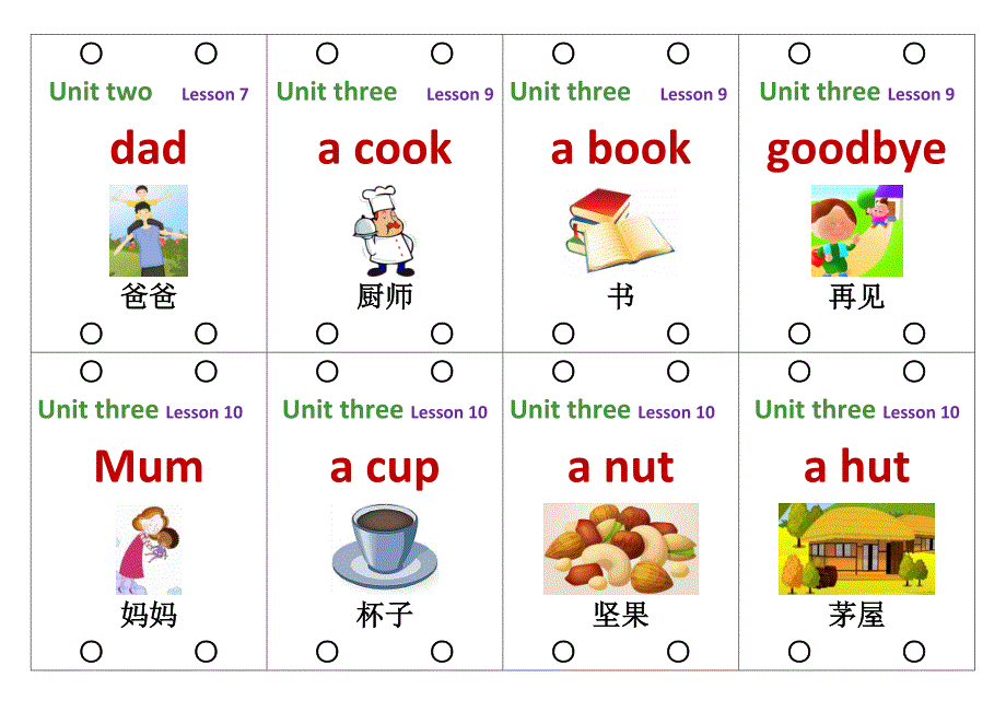 英语单词句型卡片_第3页