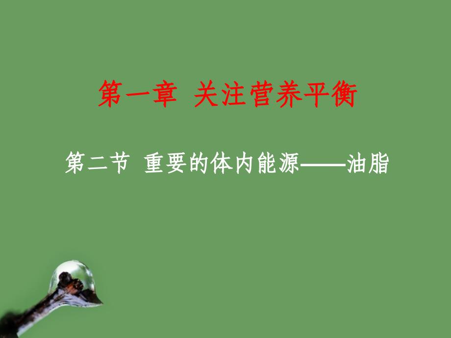 高中化学12重要的体内能源油脂课件新人教版选修1_第1页