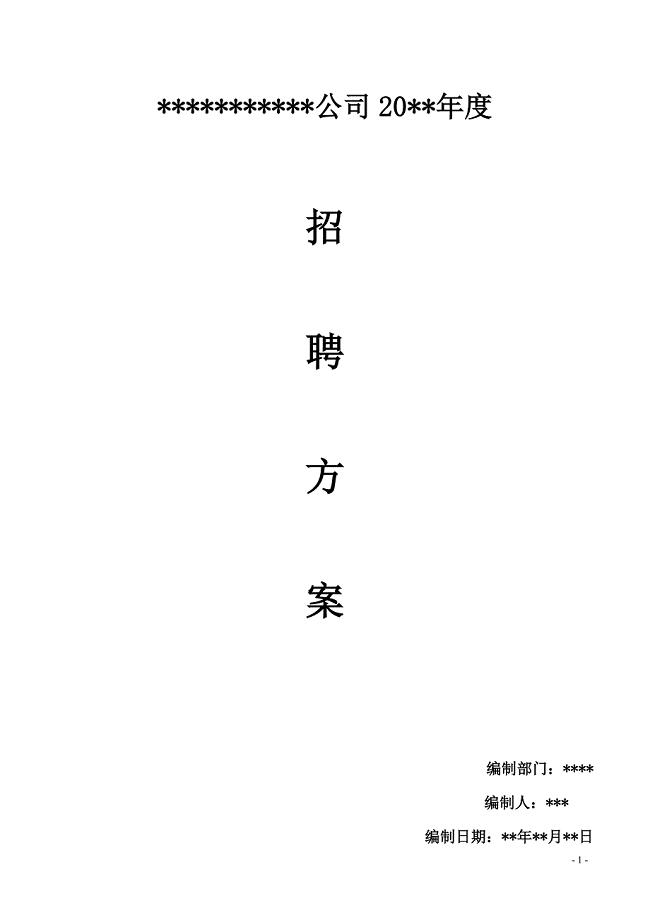 2017年度公司招聘方案(计划书).doc