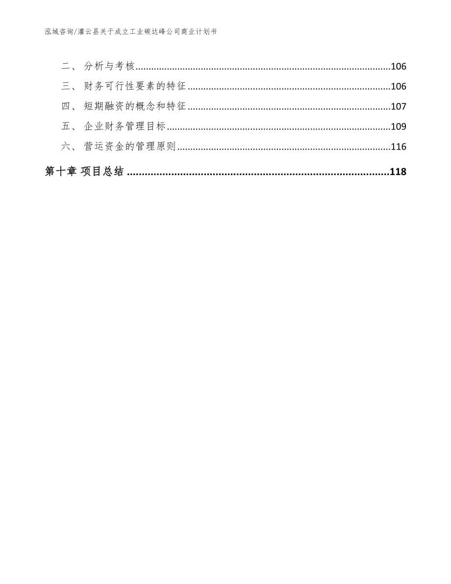 灌云县关于成立工业碳达峰公司商业计划书（范文模板）_第5页