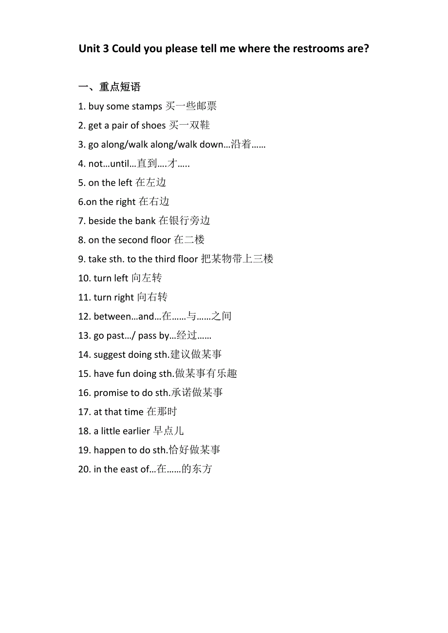 九年级英语Unit3重点短语及句型_第1页