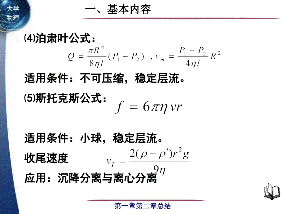 大学物理：流体力学、液体表面现象小结_第4页