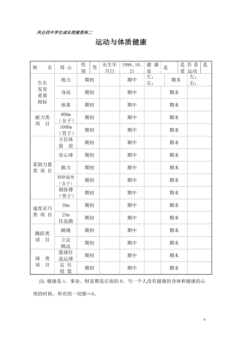 初中学生成长档案模版 (2)_第4页