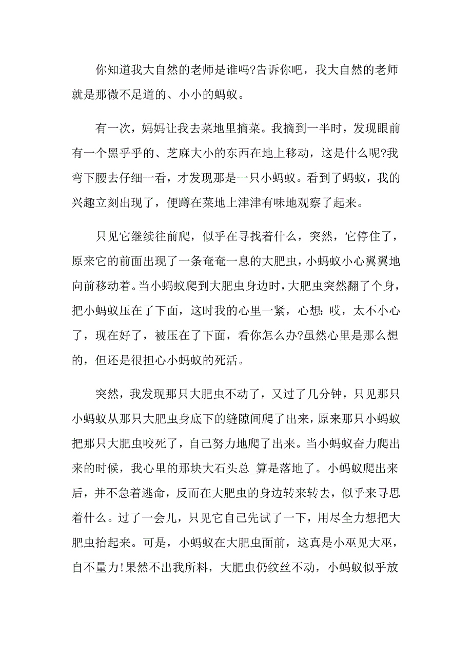 蚂蚁高二作文精选5篇汇总_第3页