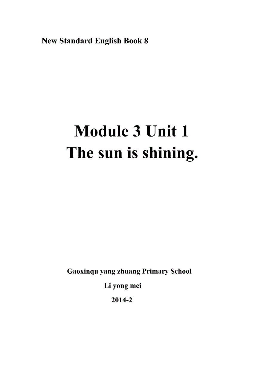 Module3Unit1Thesunisshining.doc_第1页