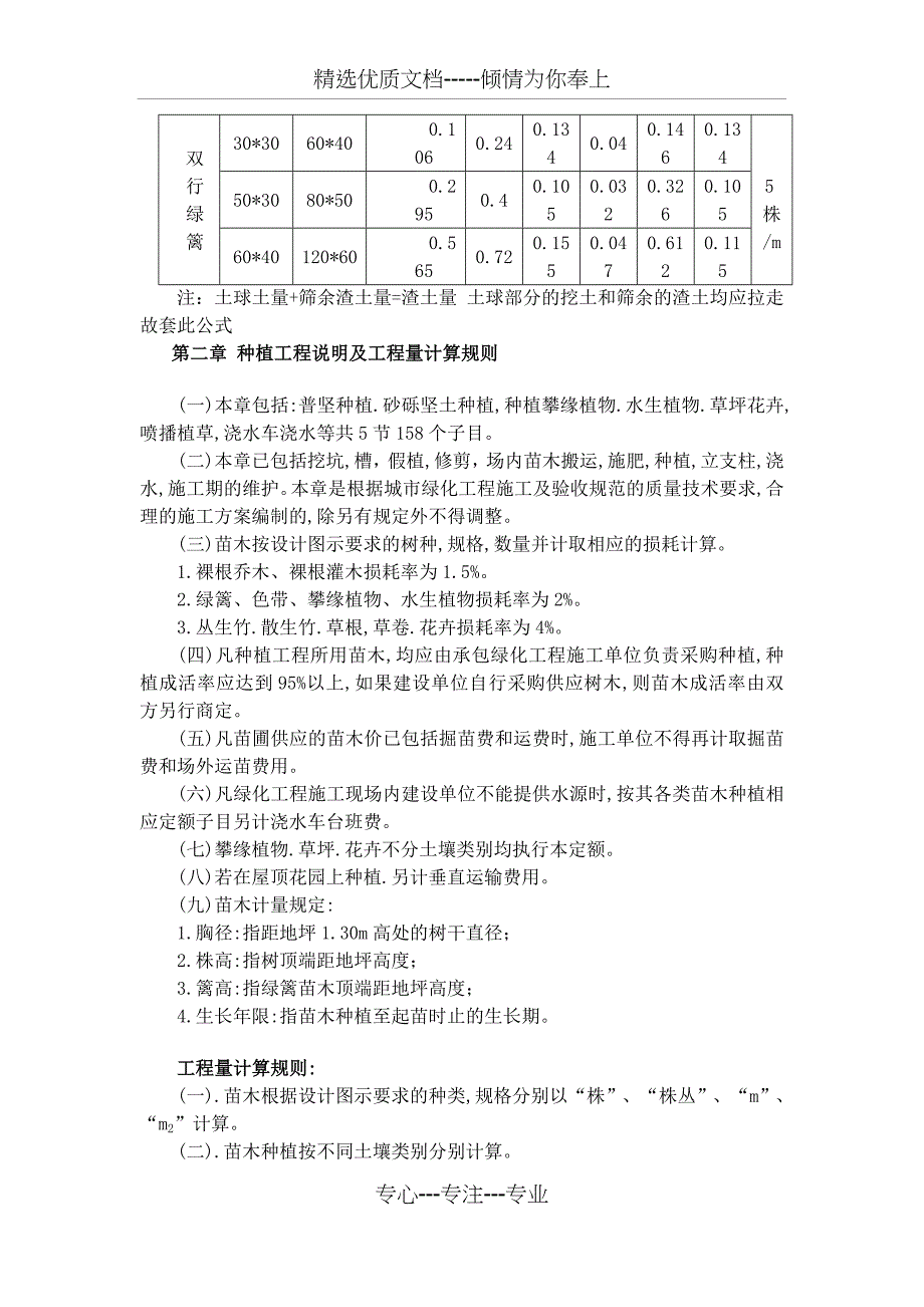 2009陕西定额说明绿化与园林_第4页