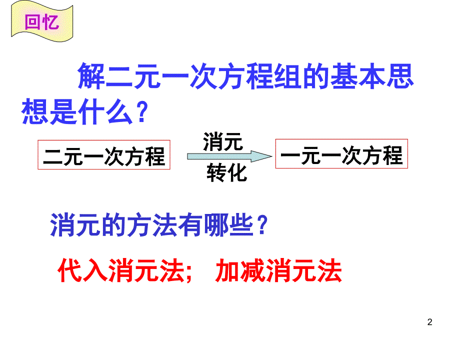 二元一次方程组方法选择和解题技巧课堂PPT_第2页