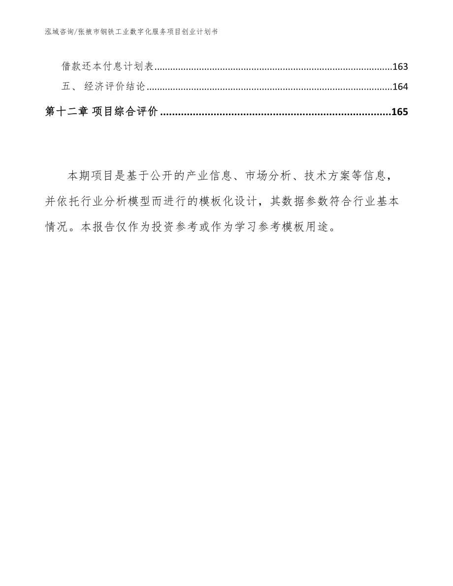 张掖市钢铁工业数字化服务项目创业计划书（范文模板）_第5页