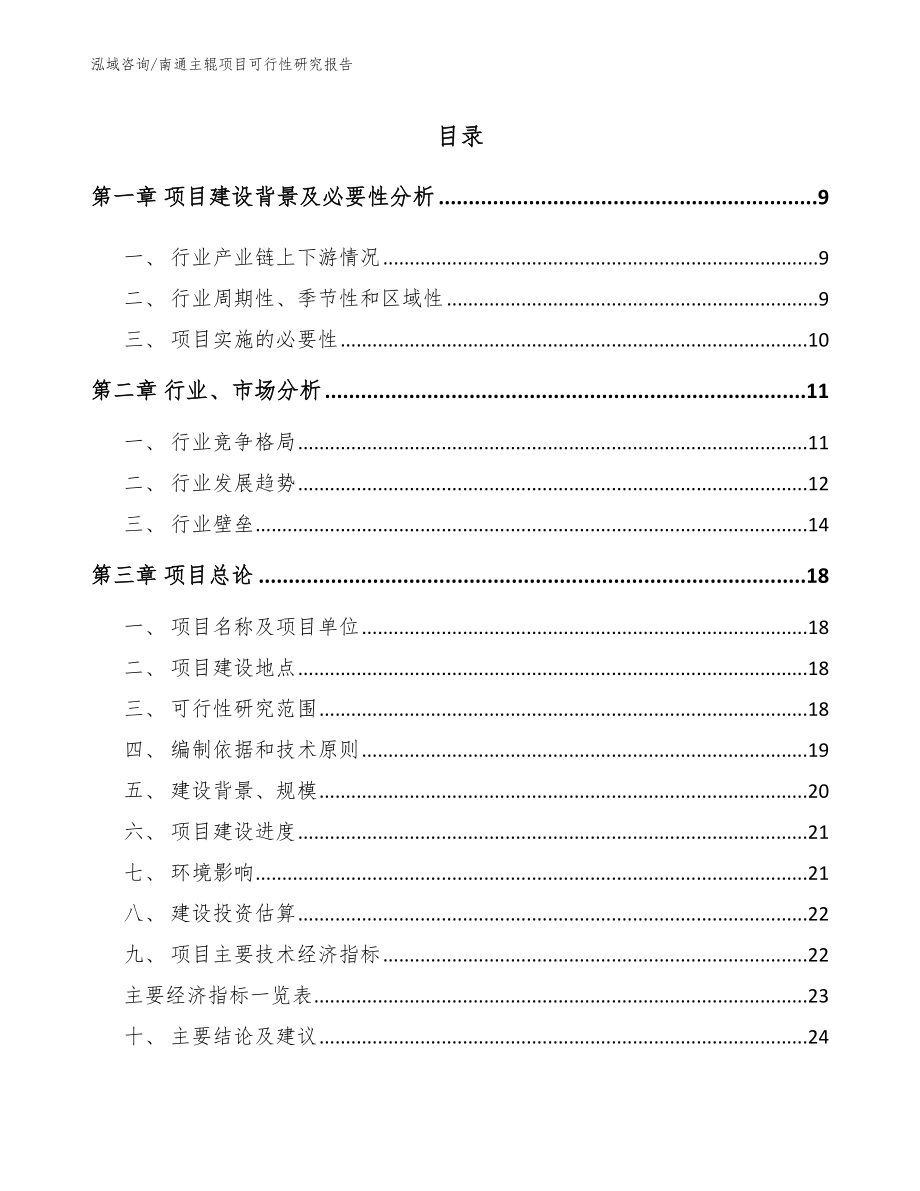 南通主辊项目可行性研究报告（模板）_第2页