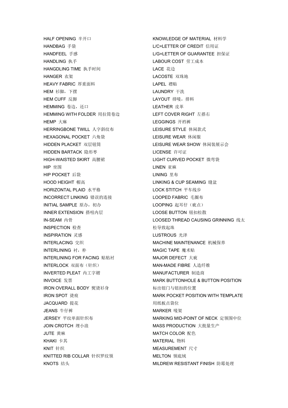 服装外贸英语知识大全_第4页