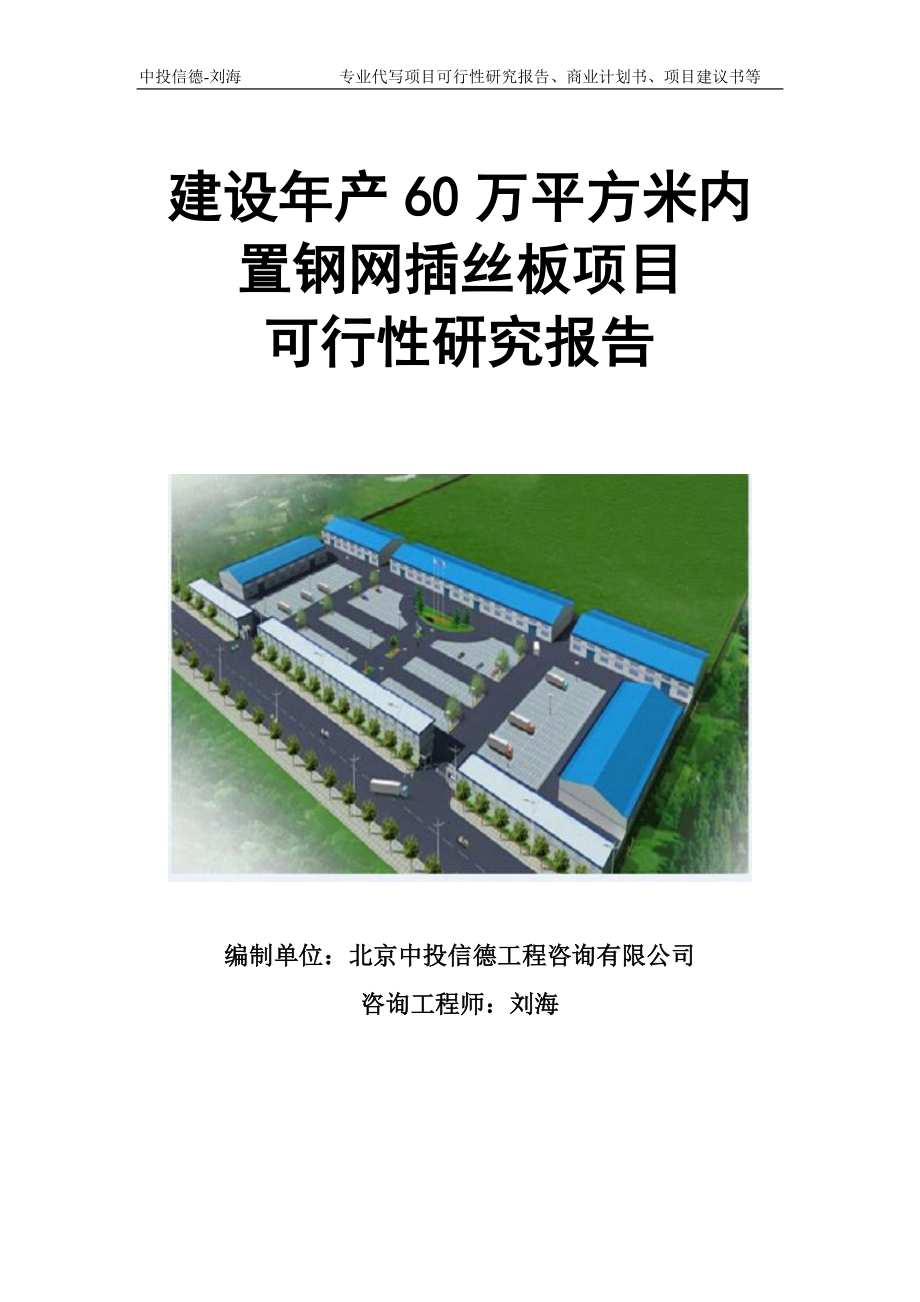 建设年产60万平方米内置钢网插丝板项目可行性研究报告模板立项审批_第1页