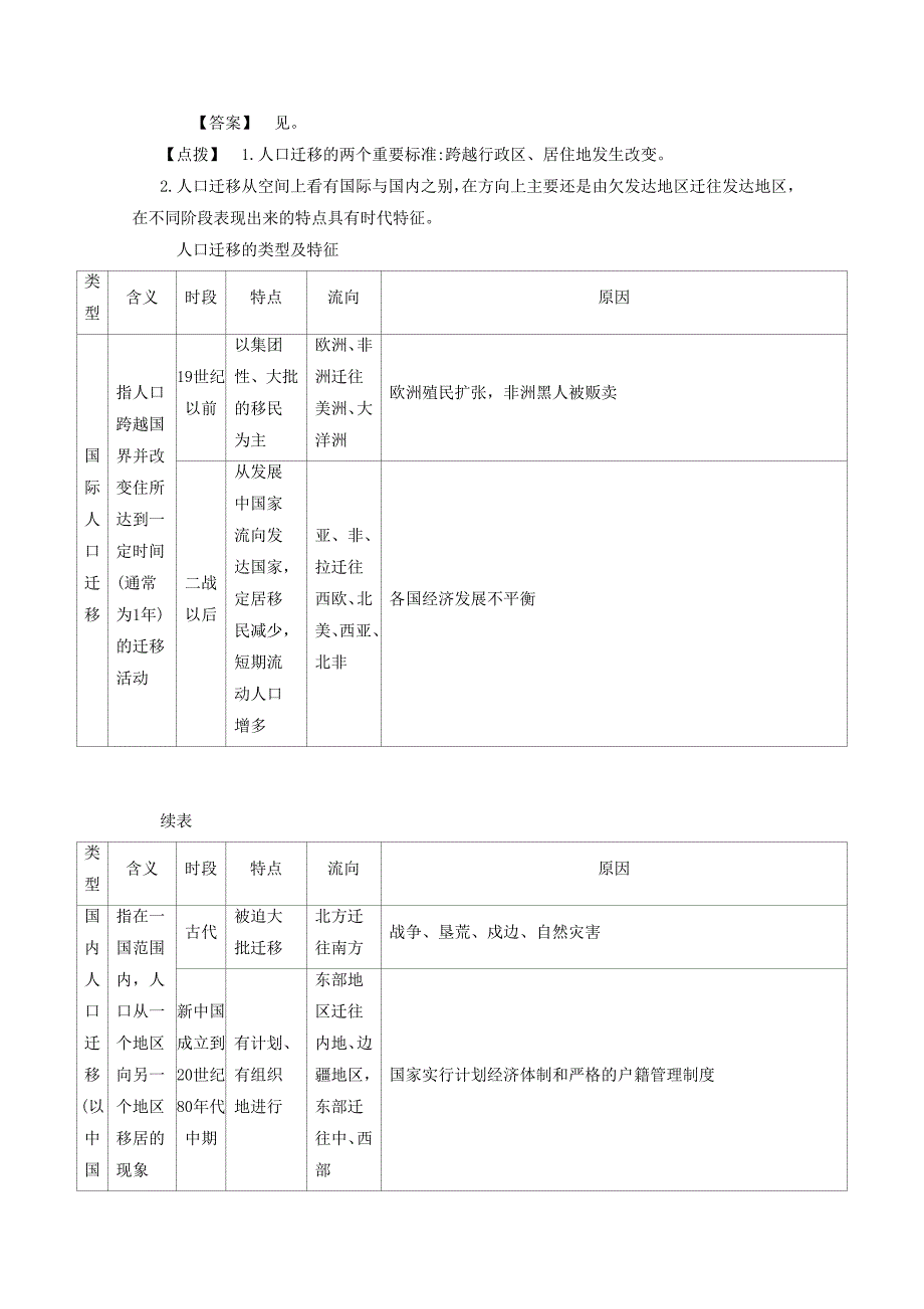 高中地理人教版必修2导学案 第一章 第二节 人口的空间变化1_第4页