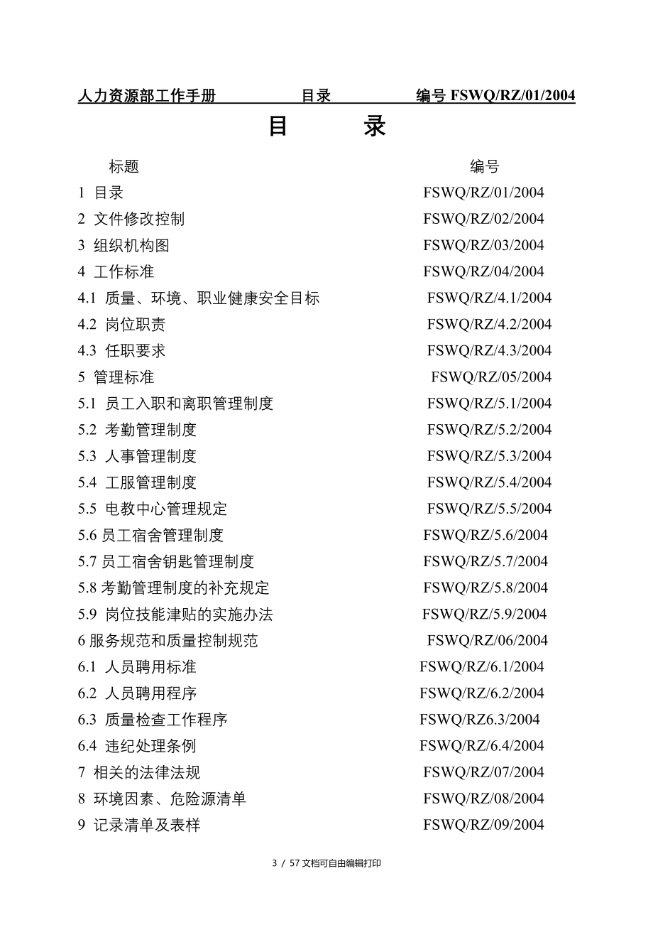 北京凤山温泉全套资料人力资源部工作手册_第3页