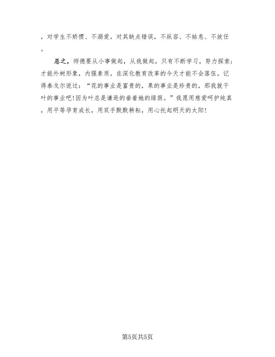 2023师德师风教师个人总结模板（2篇）.doc_第5页