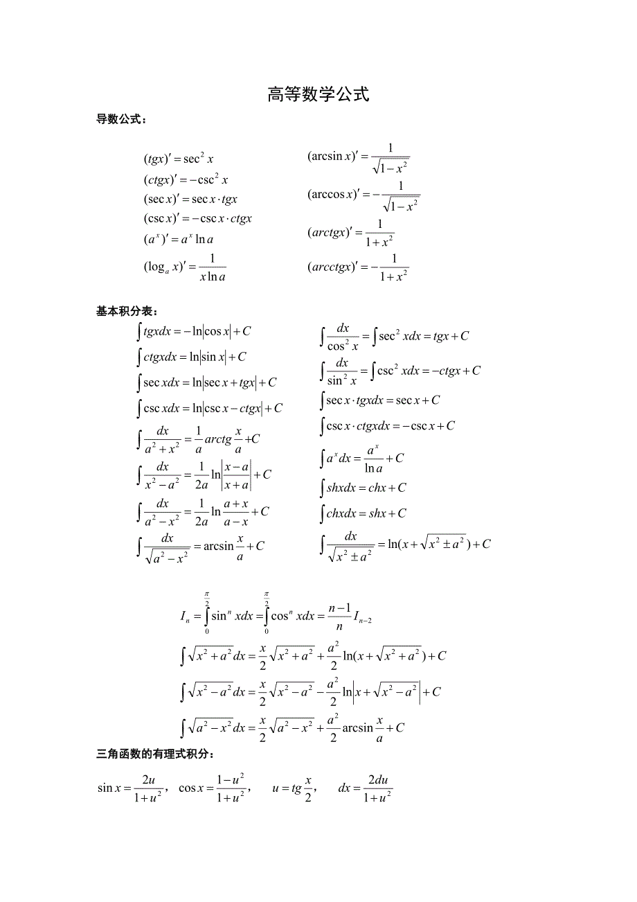 高等数学公式手册e_第1页