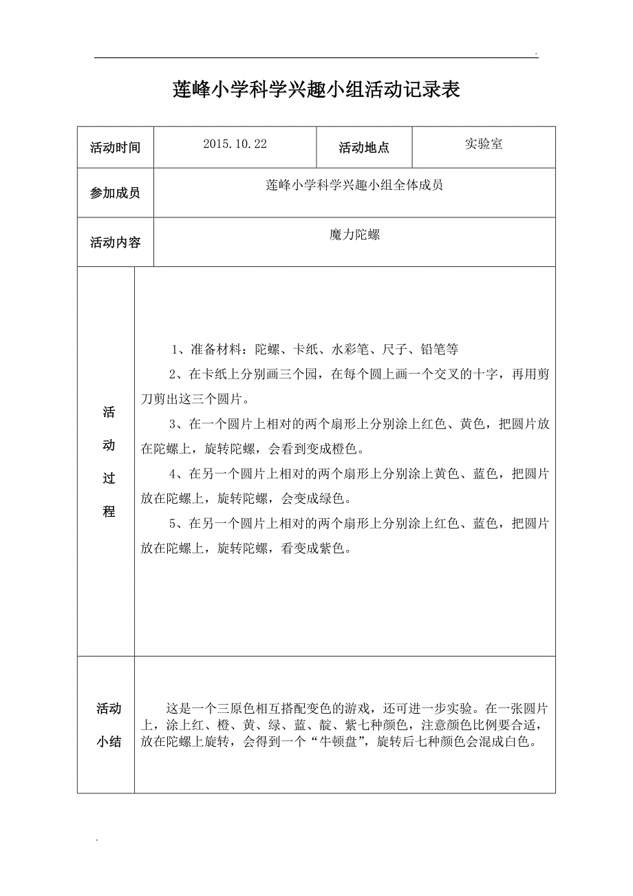 莲峰小学科学兴趣小组活动记录表_第4页