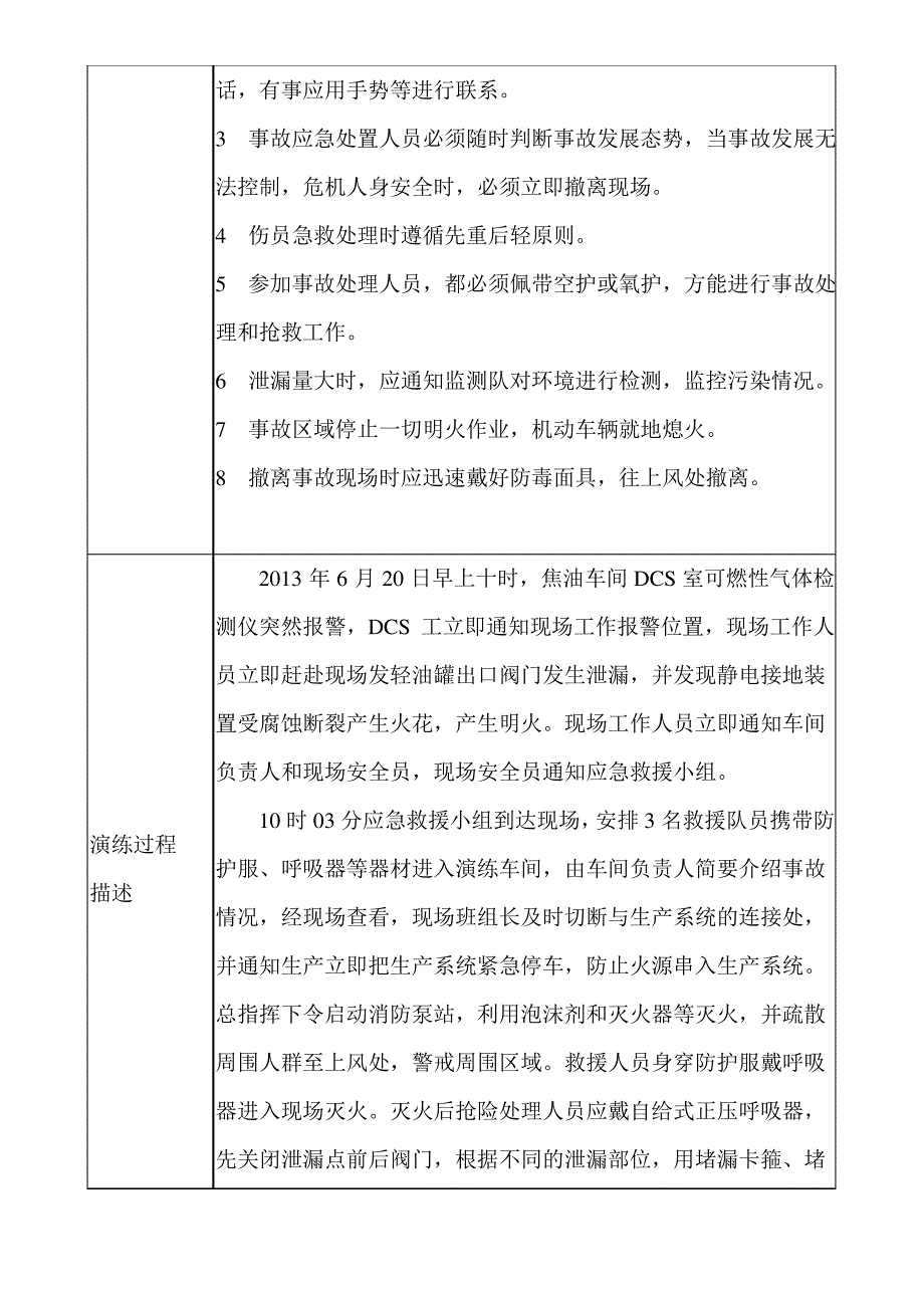 泄露火灾应急预案演练记录_第2页