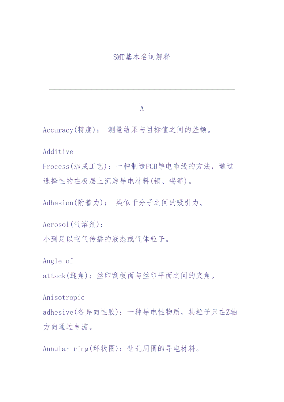 SMT基本名词解释（DOC8页）（天选打工人）.docx_第1页