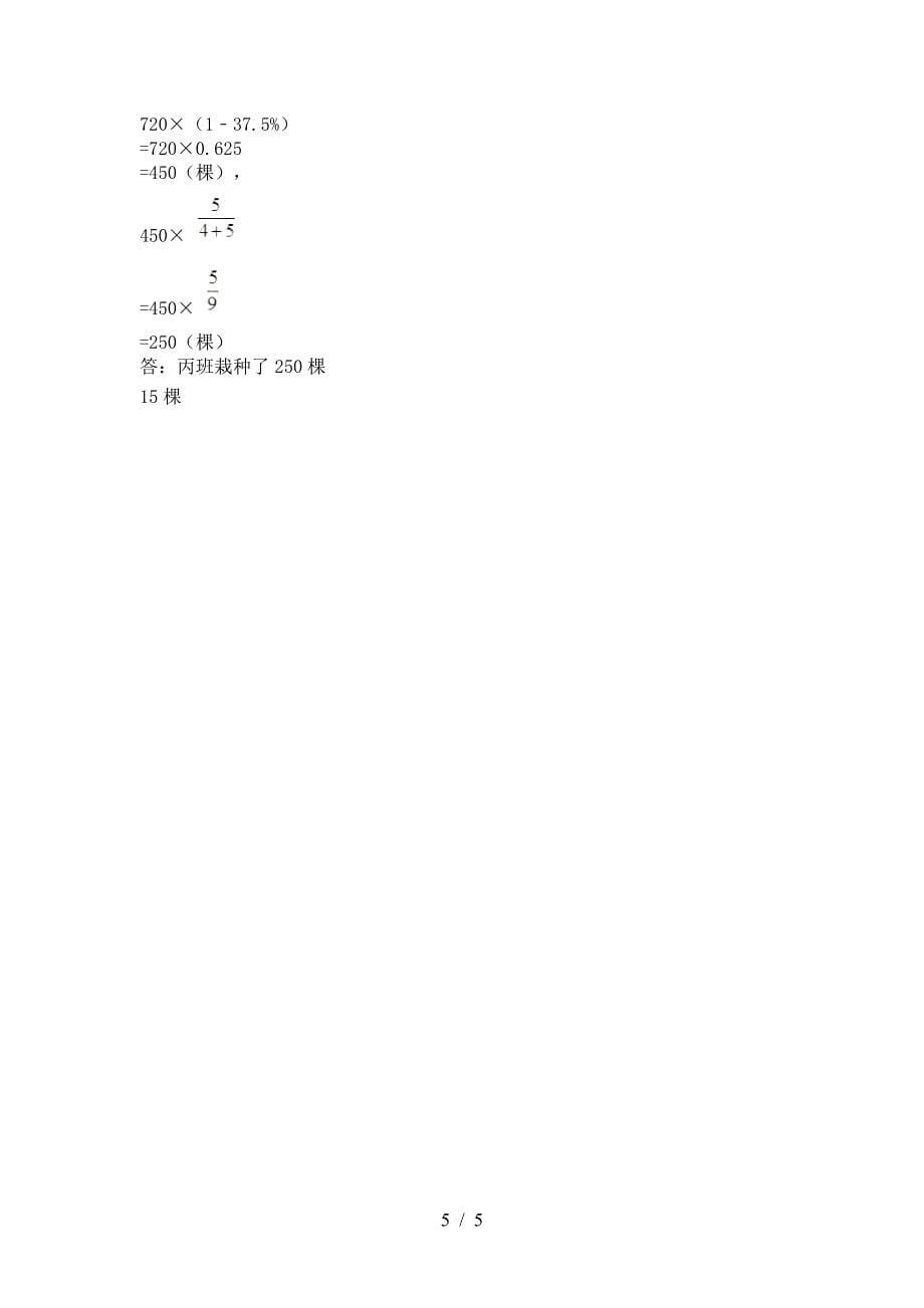 最新部编版六年级数学下册期末试卷(一套).doc_第5页