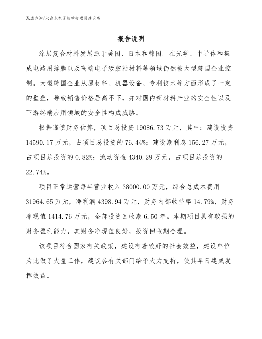 六盘水电子胶粘带项目建议书_第2页